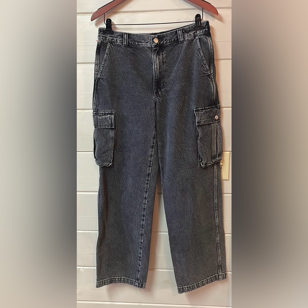 Madewell Low Slung Cargo Black Wash Denim Jeans Size 27. - Picture 5 of 15